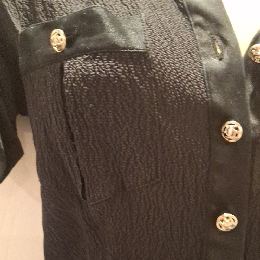 BEBE Black Button-Up Women's Top - Picture 8 of 10